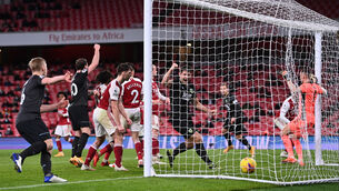 <p>and own goal from Pierre-Emerick Aubameyang saw Arsenal lose to Burnley. Picture: Laurence Griffiths/PA</p>
