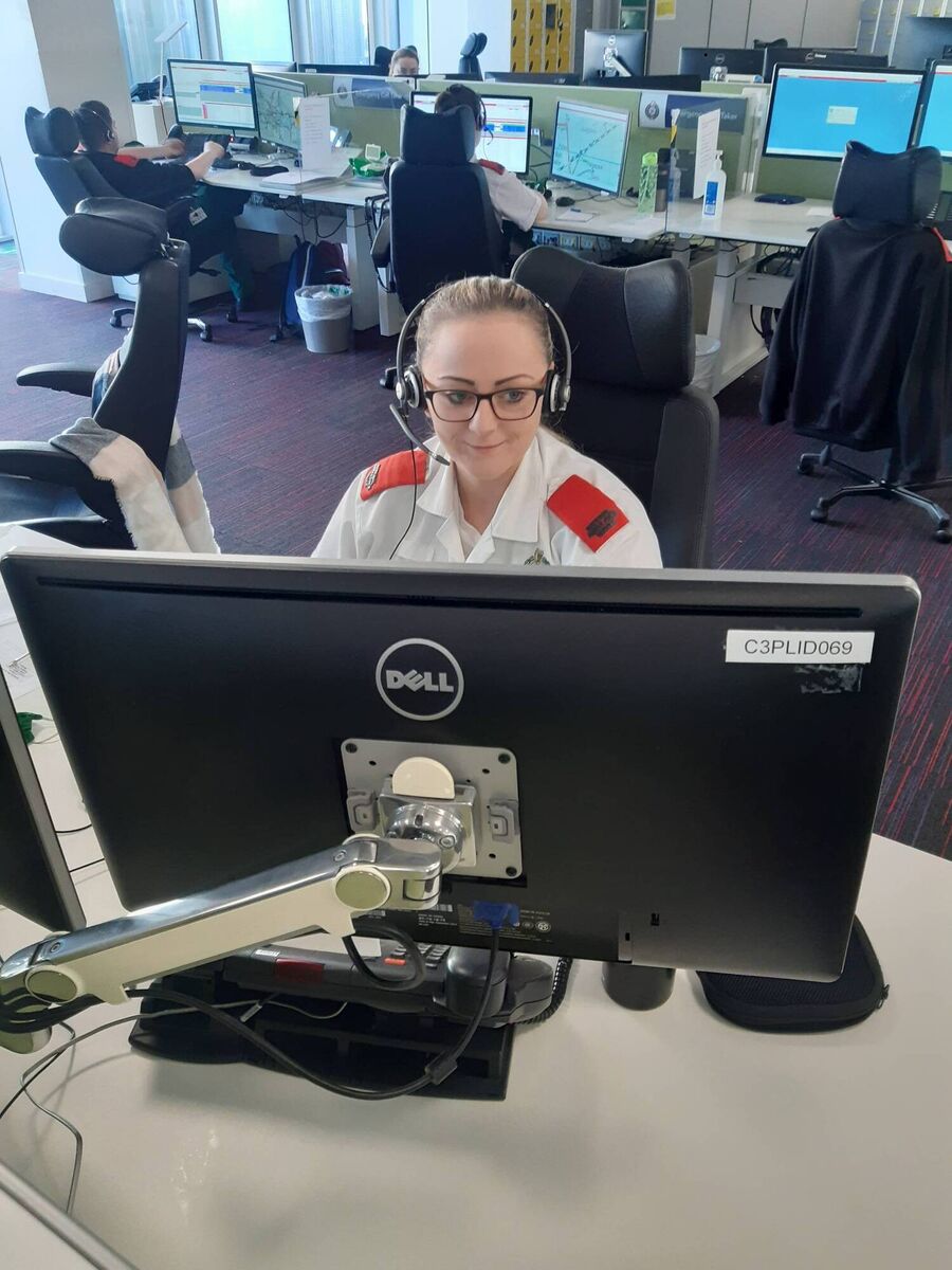 Victoria Meade at work in the NAS call centre. 