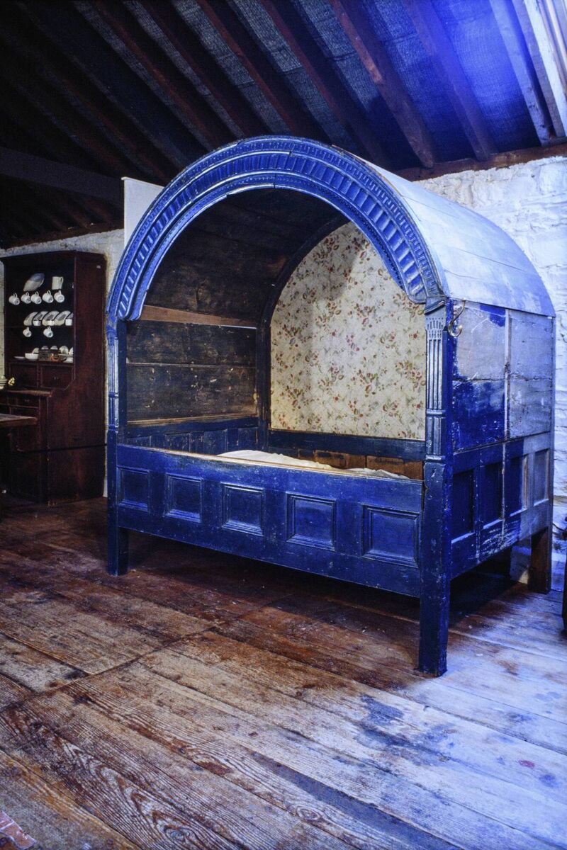A covered bed from County Waterford; Irish Agricultural Museum.