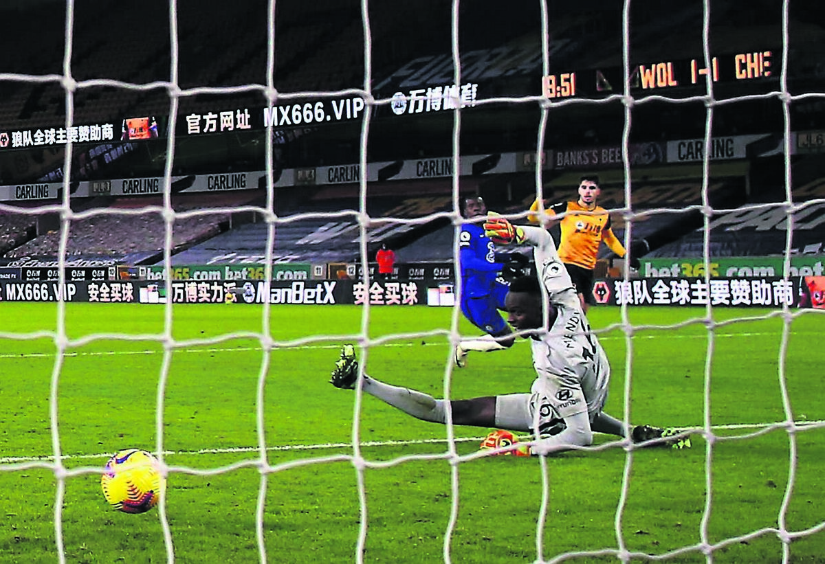 Wolverhampton Wanderers' Pedro Neto scores his side's second goal. Picture: Michael Steele