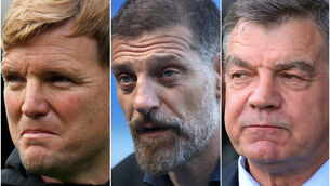 <p>Eddie Howe, Slaven Bilic and Sam Allardyce (Clive Brunskill/Nick Potts/Peter Byrne/PA)</p>