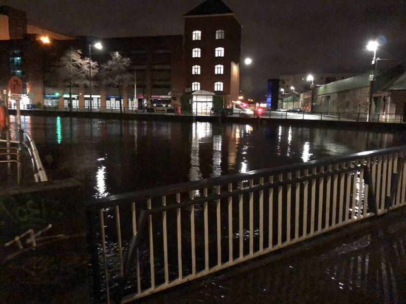 Water on the quays this morning in Cork City. A feared tidal flooding event did not appear after a change of wind direction. Picture: Larry Cummins