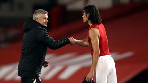 <p>Ole Gunnar Solskjaer does not expect to have Edinson Cavani available against Sheffield United. Picture: Martin Rickett/PA</p>