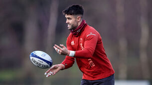 <p>Conor Murray at Munster rugby training yesterday. The scrum half was watching the All-Ireland hurling final in the build up to the Champions Cup clash with Harlequins. Picture: INPHO/Tommy Dickson</p>