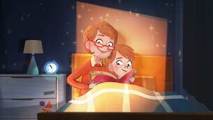 <p>Sol and his grandmother, voiced by Fionnuala Flanagan</p>