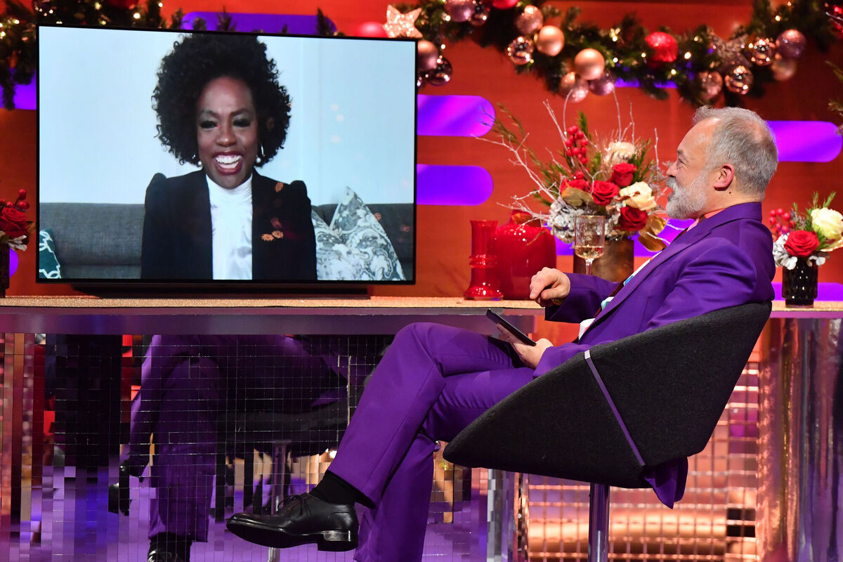 Viola Davis appears via videolink during the filming for the Graham Norton Show. Picture: PA Media on behalf of So TV Viola Davis appears via videolink during the filming for the Graham Norton Show. Picture: PA Media on behalf of So TV