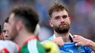 <p>OFF COLOUR: A dejected Aidan O’Shea after Mayo’s defeat to Dublin in the 2017 All-Ireland SFC final. 	<span class="contextmenu emphasis CaptionCredit">Picture: Inpho/Tommy Dickson</span>
            </p>
