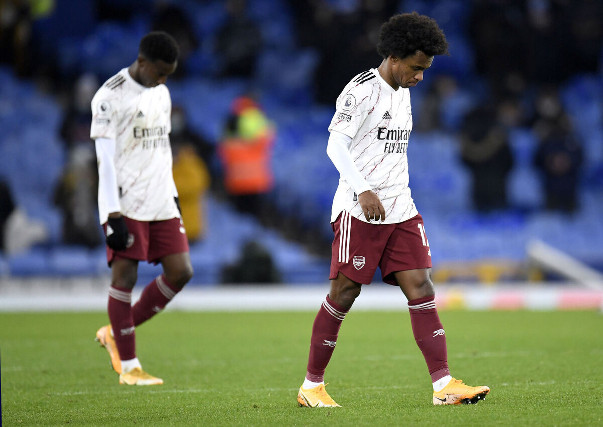 Arsenal's Willian (right) appears dejected as he leaves the pitch at half-time. Picture: Peter Powell Arsenal's Willian (right) appears dejected as he leaves the pitch at half-time. Picture: Peter Powell