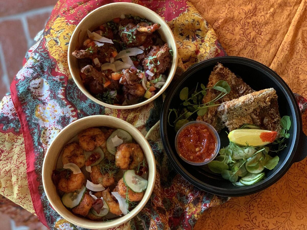 Prawn dish at Street by Sunil Weekend Restaurant review Leslie Williams