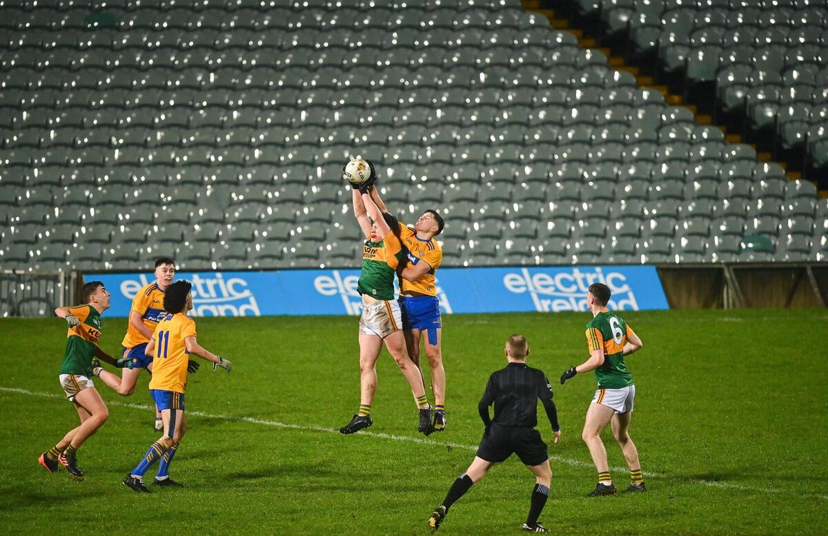 Brian McNamara of Clare in action against Oisin Maunsell of Kerry. Picture: Eóin Noonan/Sportsfile