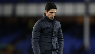 <p>Mikel Arteta’s Arsenal were beaten 4-1 in their Carabao Cup quarter-final clash with Manchester City. Picture: Clive Brunskill/PA</p>