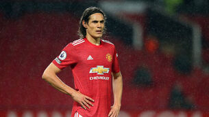 Edinson Cavani scored a crucial goal after earlier escaping a possible red card (Alex Livesey/PA)