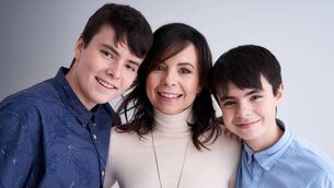 <p>Ollwyn Moran with Matthew and Alex. 'Young children’s propensity for brutal honesty is literally down to brain-wiring,' she says. </p>