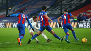 <p>Harvey Barnes scored his eighth goal of the season for Leicester in their 1-1 draw at Crystal Palace (Marc Atkins/PA)</p>