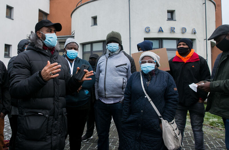 Protestors outside Blanchardstown Garda Station on Thursday. Picture: Gareth Chaney/Collins Protestors outside Blanchardstown Garda Station on Thursday. Picture: Gareth Chaney/Collins