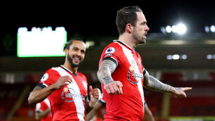 <p>Danny Ings, right, celebrates after scoring Southampton's winning goal against Liverpool. </p>