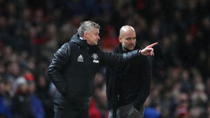 <p>Ole Gunnar Solskjaer, left, takes on Pep Guardiola’s Manchester City on Wednesday (Nick Potts/PA)</p>