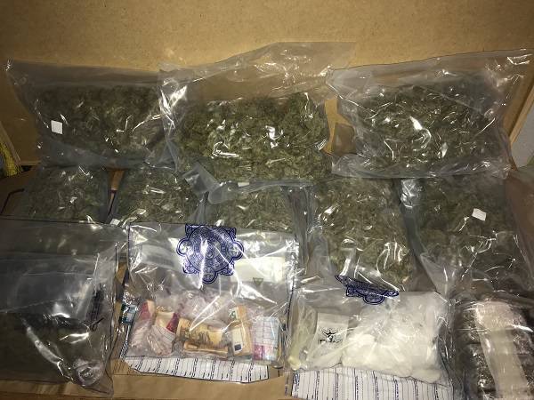 Gardaí seized €85,000 of cannabis herb, €35,000 of cocaine, €10,500 of cannabis resin and approximately €8,500 in cash.