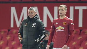 <p>Ole Gunnar Solskjaer (left) has confirmed Donny Van De Beek will start on Saturday night. Picture: Peter Powell/PA</p>
