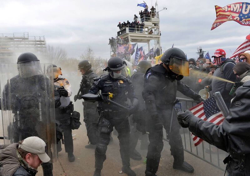 Trump supporters clashed with police and security forces as they stormed the US Capitol in Washington, last week. Picture: Joseph Prezioso/AFP via Getty Images Trump supporters clashed with police and security forces as they stormed the US Capitol in Washington, last week. Picture: Joseph Prezioso/AFP via Getty Images