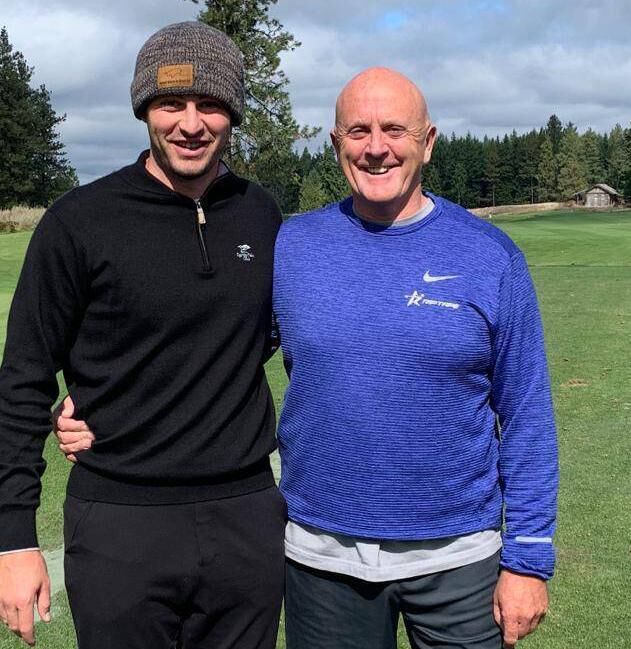 Golfer Patrick Cantlay pictured with ‘Star’ Geoghegan ahead of a tour event in Mexico. Golfer Patrick Cantlay pictured with ‘Star’ Geoghegan ahead of a tour event in Mexico.
