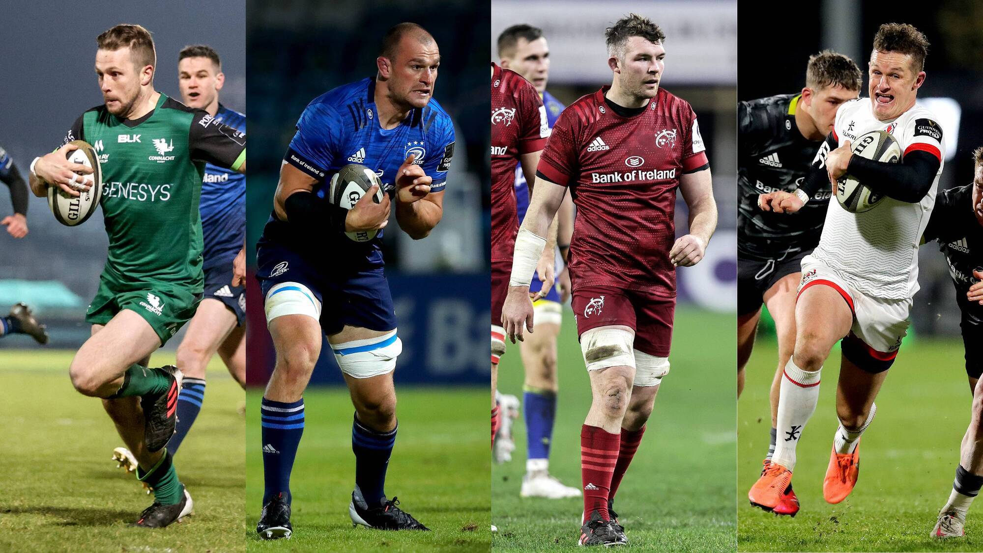 Star men: Connacht's Jack Carty, Leinster's Rhys Ruddock, Munster's Peter O'Mahony, and Ulster's Billy Burns.