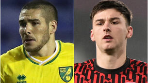 <p>Emi Buendia and Kieran Tierney (Steve Parsons/Rui Vieira/PA)</p>