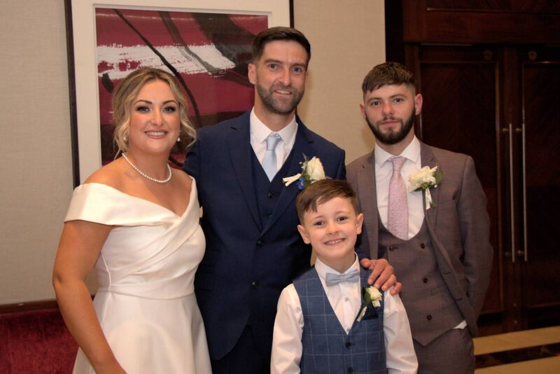 Frances O'Leary and Tom O’Halloran with their son Oscar and Tom’s son Jamie Hogan. Pictures: Colm Doyle