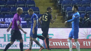 <p>Craig Dawson, centre, scored the winner to put West Ham into the FA Cup fourth round. Picture: Martin Rickett/PA</p>