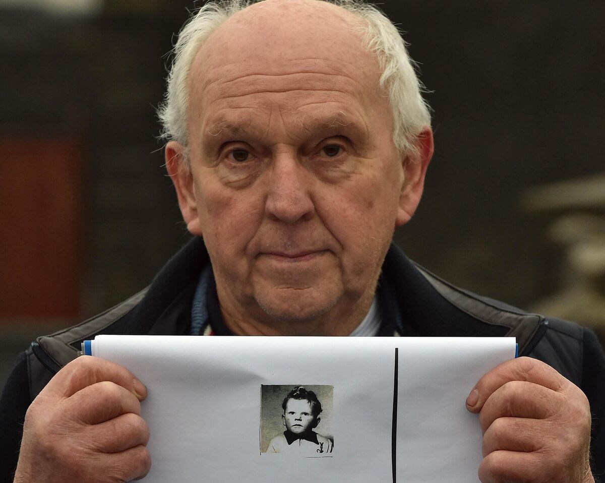 Survivor PJ Haverty shows a passport picture of himself which was taken when he was four to be adopted in the USA from the Mother and Baby Home in Tuam. He ended up going to a foster home in Menlough, near Tuam. Photo: Ray Ryan