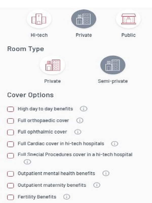 Cover options on the Health Insurance Authority comparison tool. Cover options on the Health Insurance Authority comparison tool.