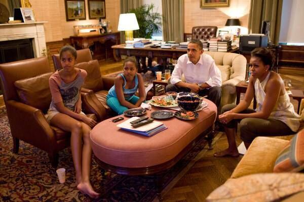 The Obamas in the Treaty room. Picture: White House Museum