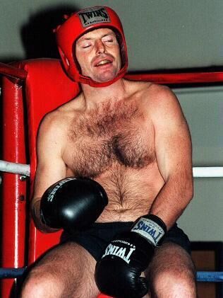 Australian prime minister Tony Abbott boxing while at Oxford University.