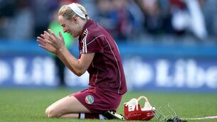 <p>Galway's Therese Maher at the final whistle in 2013. Picture: INPHO/Dan Sheridan</p>