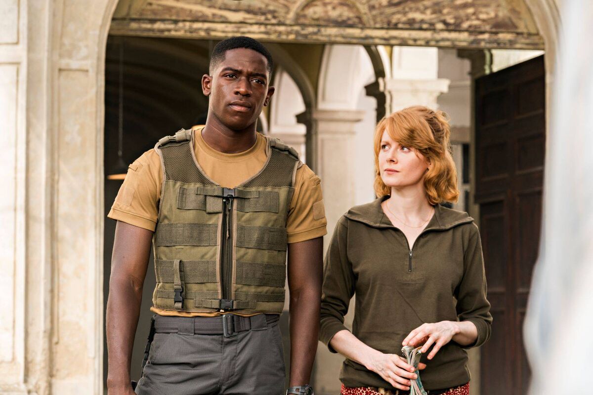 Damson Idris as Harp and Emily Beecham as Sofiya in Outside The Wire. Picture: Jonathan Prime/Netflix Damson Idris as Harp and Emily Beecham as Sofiya in Outside The Wire. Picture: Jonathan Prime/Netflix