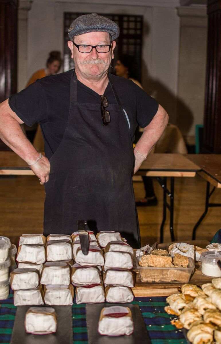 Robert Christie with some of his vegan cheeses.