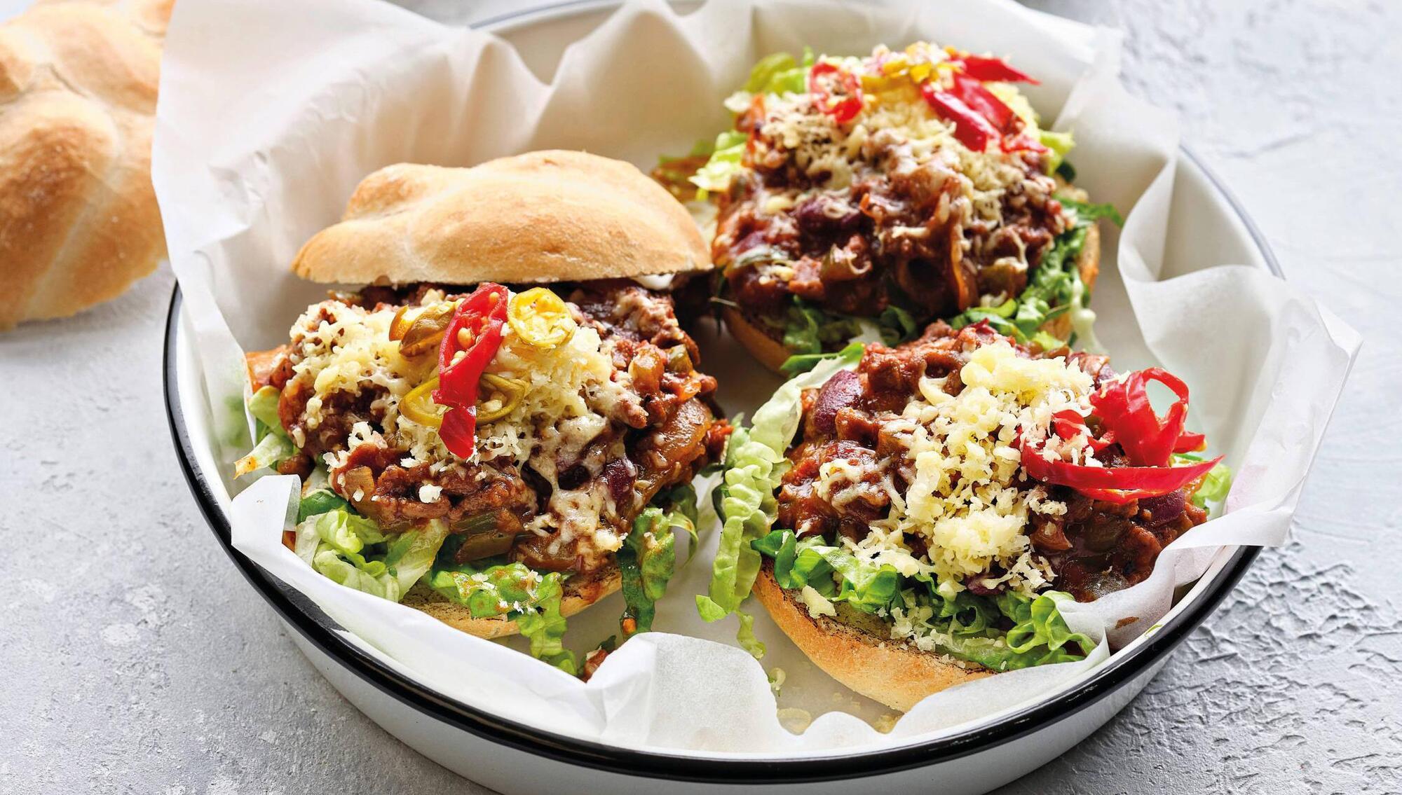 American Style Sloppy Joes are an ideal handheld dinner for hungry students finished a hard day at school. 