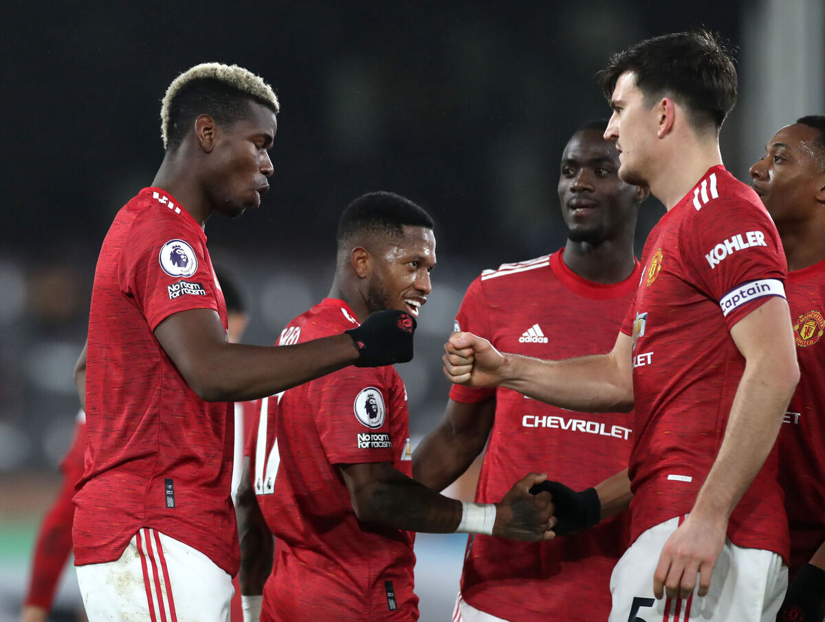 Manchester United's Paul Pogba (left) celebrates scoring his side's second goal of the game. Picture: Peter Cziborra