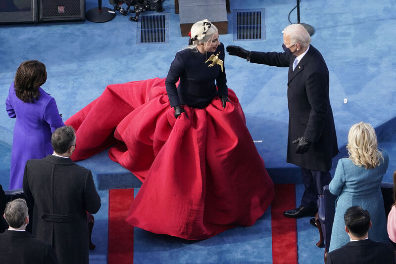 President Joe Biden greets Lady Gaga. Picture: AP Photo/Susan Walsh, Pool President Joe Biden greets Lady Gaga. Picture: AP Photo/Susan Walsh, Pool