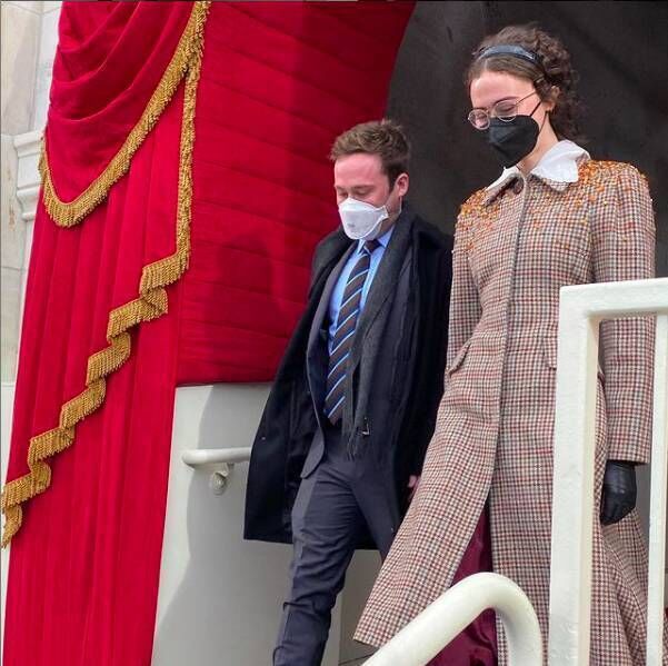 Kamala Harris's stepdaughter Ella Emhoff arriving at the inauguration ceremony. Picture: Kerstin Emhoff, Instagram Kamala Harris's stepdaughter Ella Emhoff arriving at the inauguration ceremony. Picture: Kerstin Emhoff, Instagram