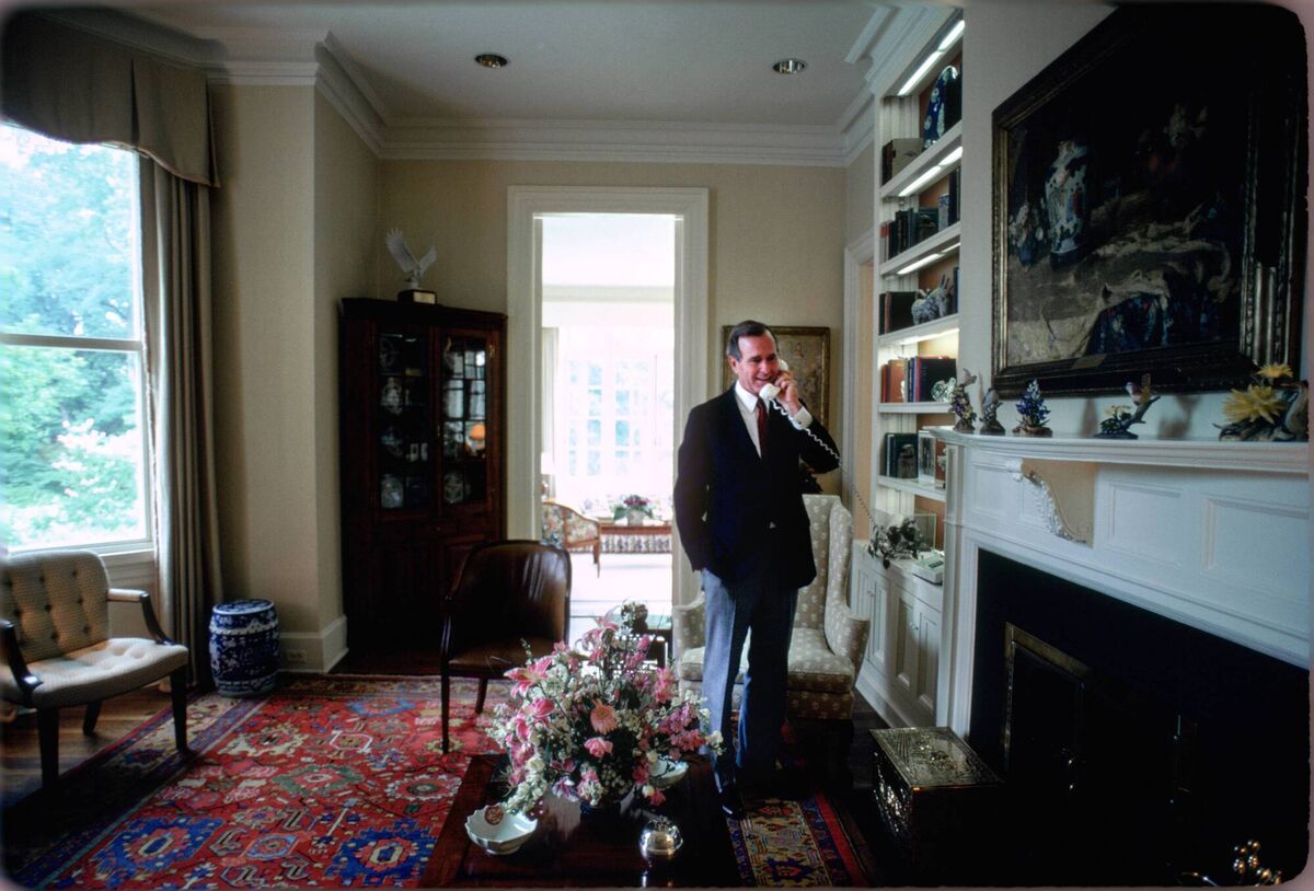 Former Vice President and later President George H.W. Bush in the residence in 1983. Picture: David Hume Kennerly/Getty Images Former Vice President and later President George H.W. Bush in the residence in 1983. Picture: David Hume Kennerly/Getty Images