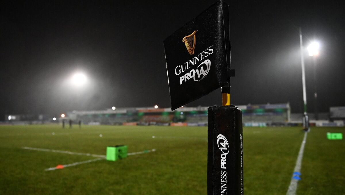 A general view of the touchline flag ahead of the Guinness PRO14 match between Connacht and Munster at the Sportsground earlier this month. Picture: Sam Barnes/Sportsfile