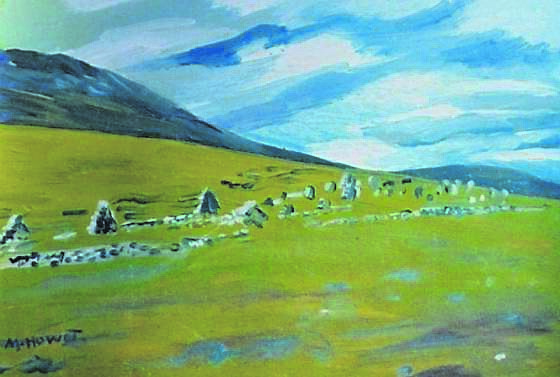 Achill Painters: An Island Story 1 Marie Howet's 1963 painting of the Deserted Village (Private Collection)