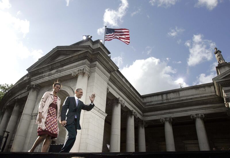 Former President of the United States Barack Obama and Michelle Obama. Picture: Leon Farrell