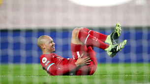 Liverpool midfielder Fabinho will miss the next two matches with a muscle problem (Clive Brunskill/PA)