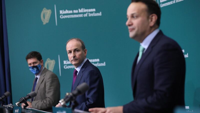 Taoiseach, Micheál Martin, Tánaiste Leo Varadkar, and the Minister for the Environment, Climate and Communications, Eamon Ryan Taoiseach, Micheál Martin, Tánaiste Leo Varadkar, and the Minister for the Environment, Climate and Communications, Eamon Ryan