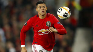 <p>Marcos Rojo leaves Manchester United having joined the club in 2014 (Martin Rickett/PA)</p>