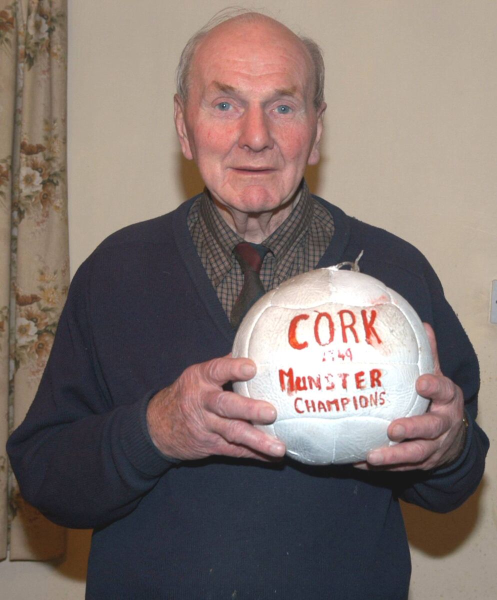 John O'Keeffe captained Millstreet to win the 1948 Co. SFC pictured with the match ball after he captained Cork to enjoy victory in the 1949 Munster SFC Final.