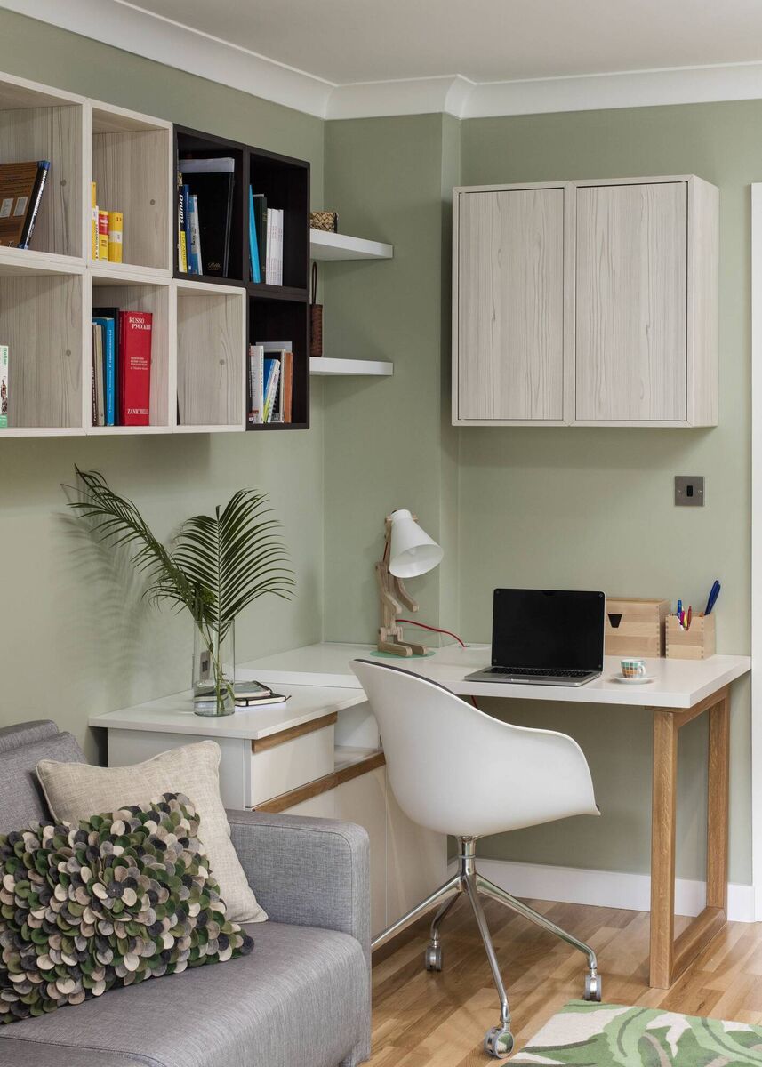 A compact home office space, by Black Fox Interiors.