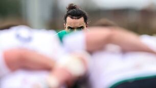 <p>A fully-focused James Lowe during an Ireland training session yesterday.  <span class="contextmenu emphasis CaptionCredit">Picture: Inpho/Billy Stickland</span>
            </p>